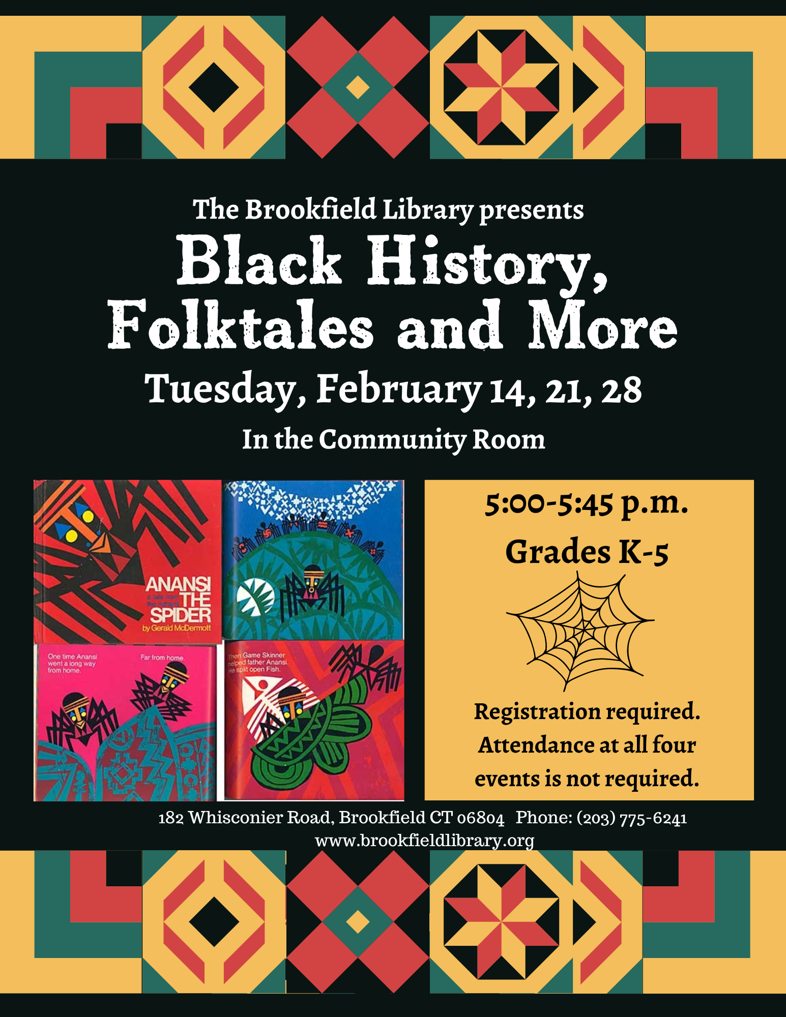 Black History Month Anansi Storytime The Brookfield Library